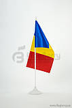 Прапорець Румунії, 13,5х25 см, атлас щільний,2-х сторонній, фото 2