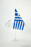 Прапорець Греції, 13,5х25 см, атлас щільний,2-х сторонній, фото 2