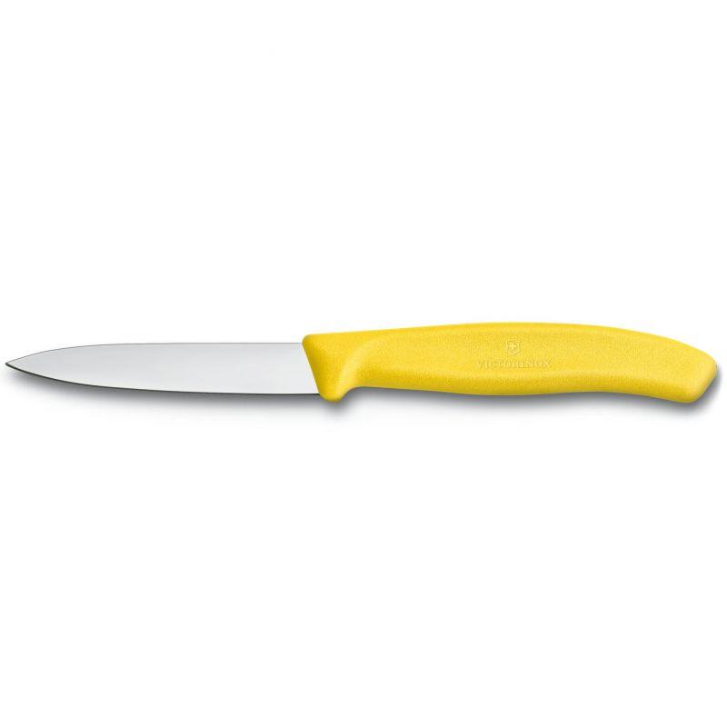 Ніж з прямим лезом 8.5см Victorinox (неіржавна сталь, серейторне лезо, універсальний, жовтий)
