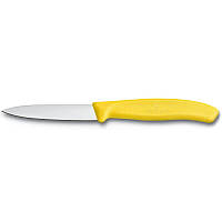 Ніж з прямим лезом 8.5см Victorinox (неіржавна сталь, серейторне лезо, універсальний, жовтий)