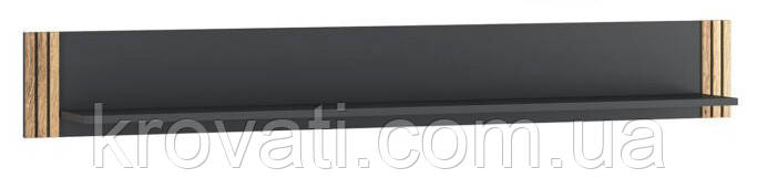 Полиця навісна Стелла, Меблі Сервіс, Графіт сірий/Дуб натуральний, фото 1