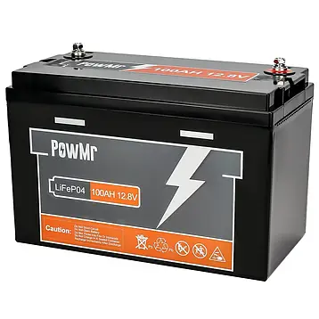 Акумулятор PowMr 100AH 12.8V (1200W*h) LiFePO4 (для будинку, котла, сонячних батарей), фото 1