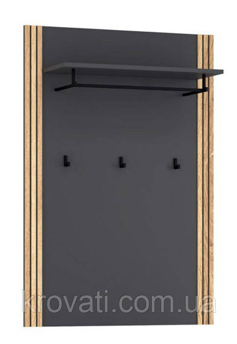 Вішак  Стелла Меблі Сервіс, Графіт сірий/Дуб натуральний