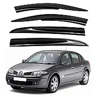 Вітровики, дефлектори вікон Renault Megane II сед 2003-2008 (скотч)  Sunplex