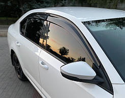 Вітровики, дефлектори вікон Skoda Octavia III A7 сед 2013-2020 (скотч) Sunplex
