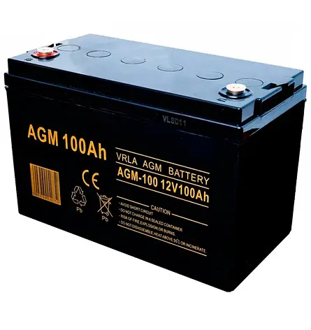 Акумулятор Volt Polska AGM 12В 100 А*год (1200 Вт*год), VRLA, (кислотно-лужні), фото 1