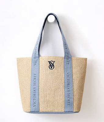 Сумка соломʼяна з джинсовими ручками Victoria’s Secret (Вікторія Сікрет), оригінал