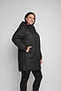 Куртка зимова великий розмір жіноча  48,54,54,56,62-68 чорний, фото 3