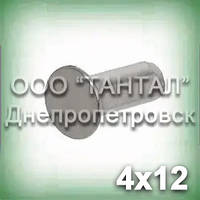 Заклепка Ø4х12 неіржавка ГОСТ 10300-80, DIN 302, DIN 661, ISO 1051 з потайною головкою
