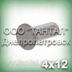Заклепка Ø4х12 неіржавка ГОСТ 10300-80, DIN 302, DIN 661, ISO 1051 з потайною головкою