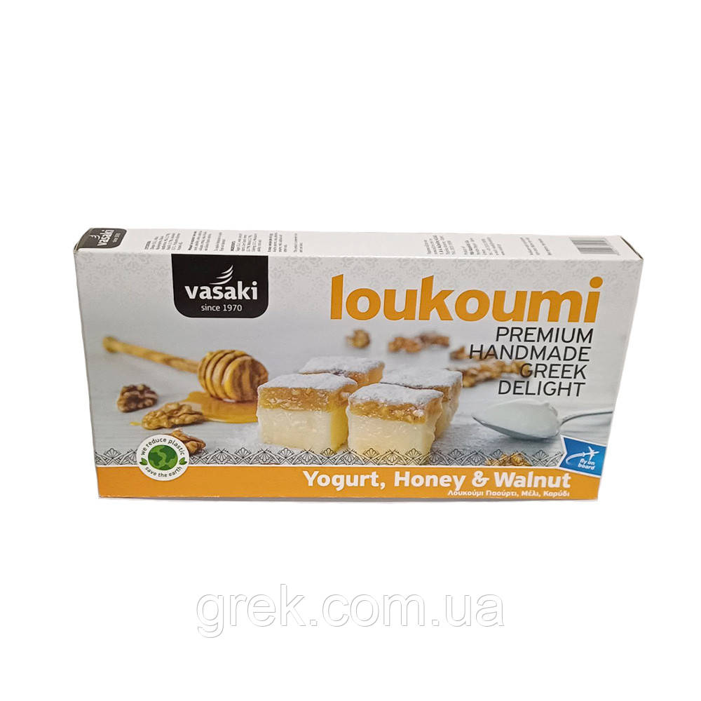 Рахат-лукум з йогуртом, медом та волоським горіхом Vasaki 250 г, фото 1