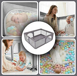 Дитячий Манеж DMR СУХИЙ БАСЕЙН 180х150х68 см сірий DMR / 0789