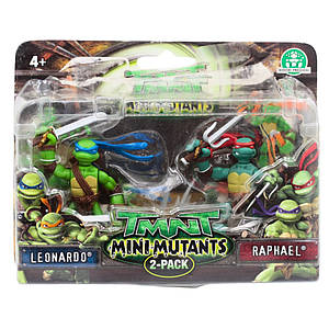 Набір міні-фігурок Рафаель та Леонардо - Raphael and Leonardo, 4Kids, Playmates