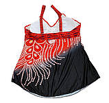 Купальник-сукня 2XL 50 червоний жіночий роздільний танкіні великий розмір, фото 3