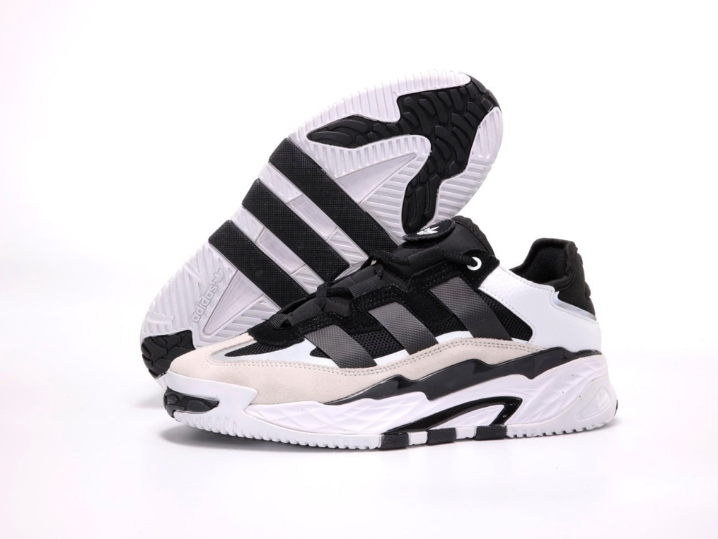 Жіночі чоловічі кросівки Adidas Niteball White Grey Black Адідас чорно-білі замша текстиль весна літо