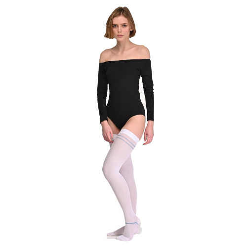 Панчохи компресійні, відкритий носок, 1 клас, білі, Comfort, арт. 040-230 р.L зріст 165-180 Soloventex, фото 1