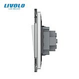 Одноклавішний прохідний вимикач Livolo Сірий, фото 3