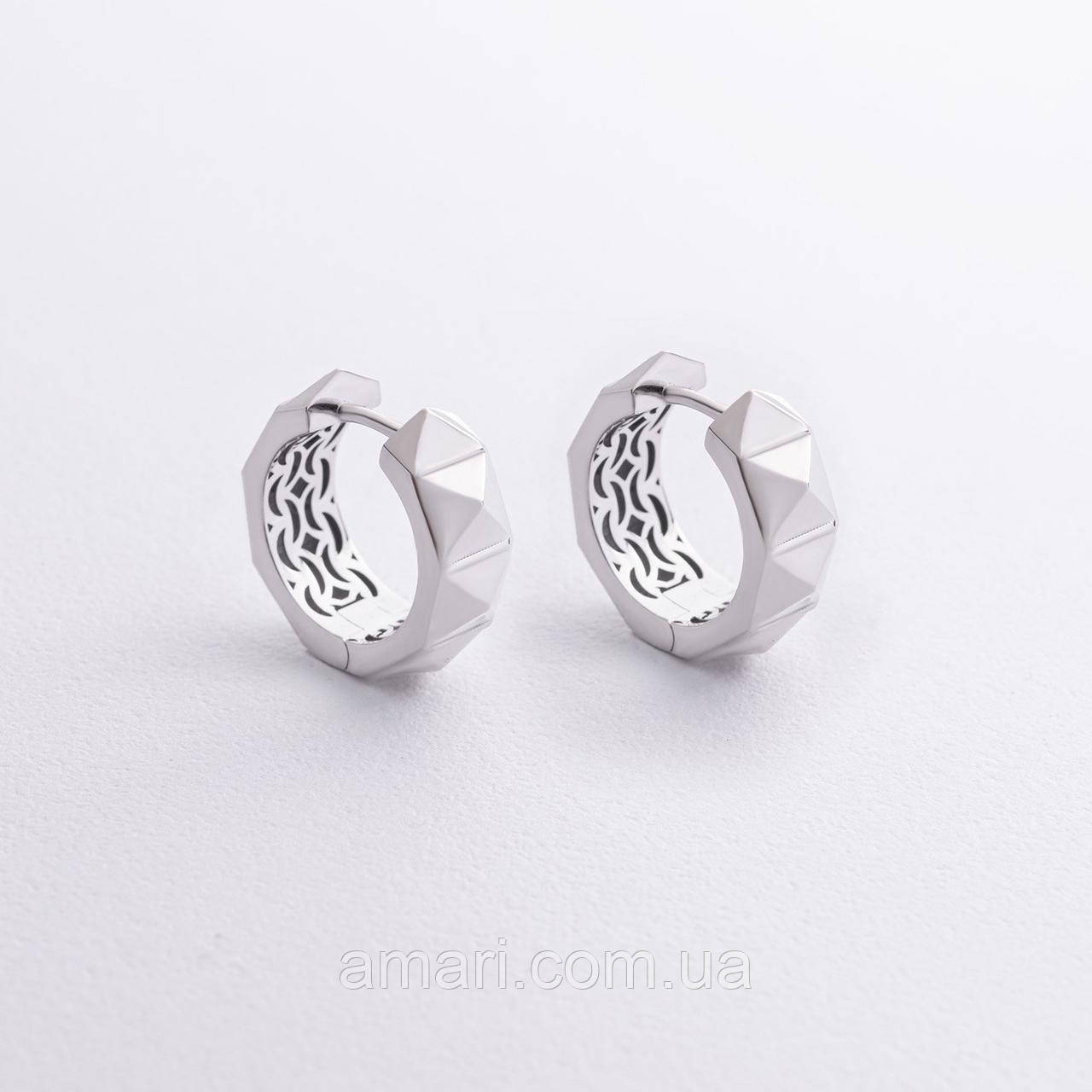 Сережки — кільця "Luisa" у білому золоті с09157, фото 1