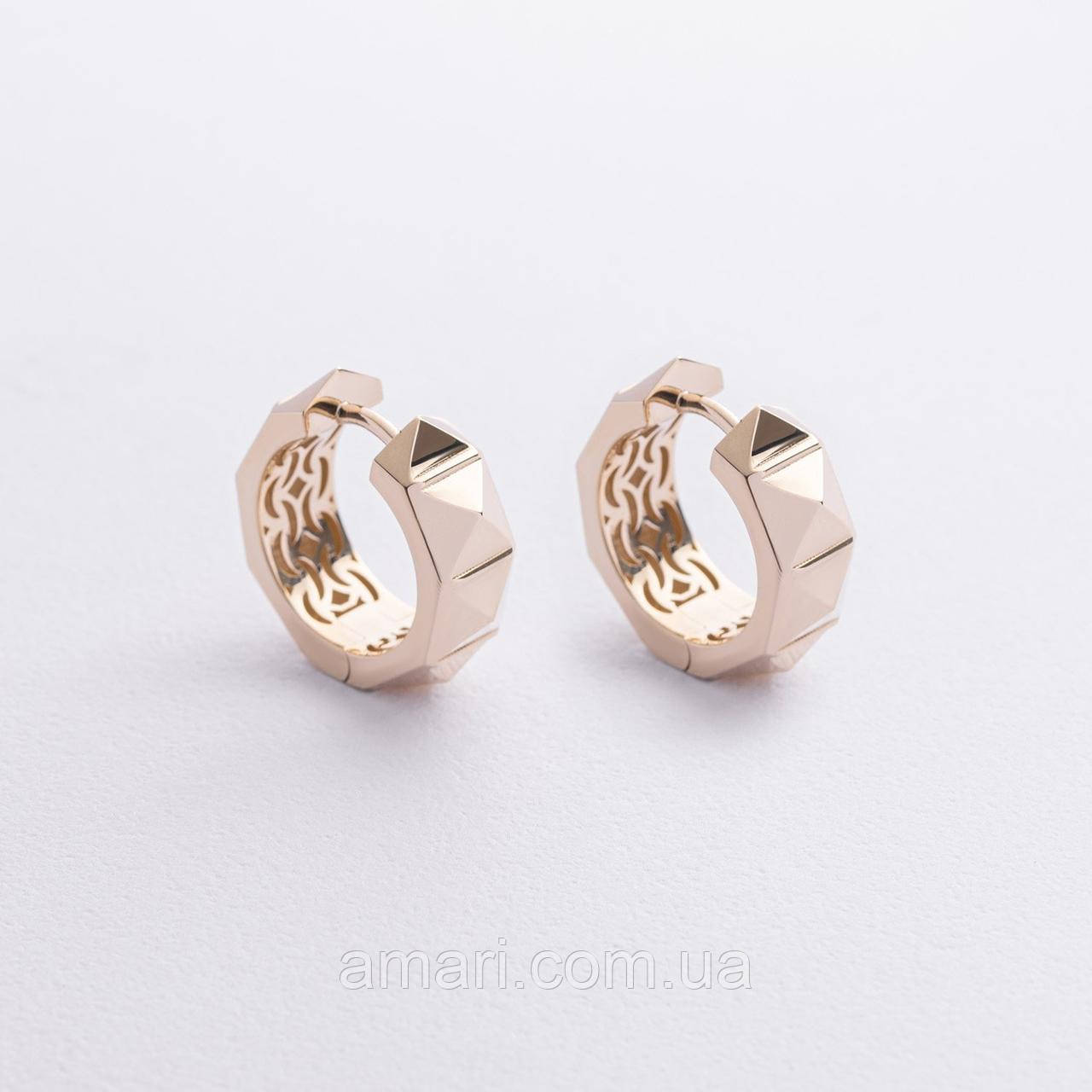 Сережки — кільця "Luisa" в жовтому золоті с09158, фото 1