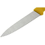 Ніж з ребристим лезом 8.5см Victorinox (неіржавна сталь, серейторне лезо, універсальний, жовтий), фото 3