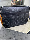 Сумка месенджер Louis Vuitton Trio шкіряна сіра якість преміум, фото 11