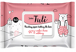 Дитячий вологий туалетний папір Luba Tuli 97% води та молочна кислота, 50 шт