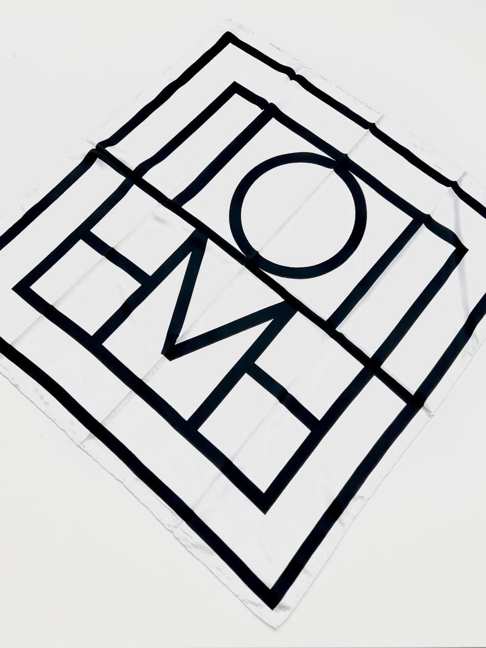 Шовкова хустка Uo mo 90*90 см біла ручна обробка краю