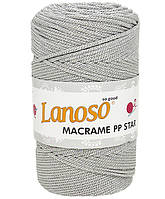LANOSO MACRAME PP STAR (Ланосо Макраме ПП Стар) № 5151 світло-сірий з сріблом ( Пряжа поліпропілен з люрексом)