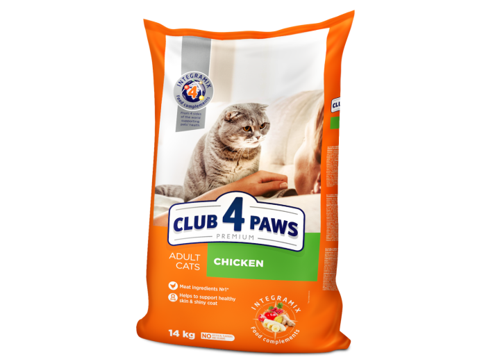 Сухий корм Клуб 4 Лапи Premium Chicken для кішок з куркою, на вагу 250 г