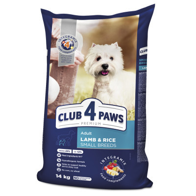 Сухий корм Клуб 4 Лапи Premium Small Breeds Lamb & Rice - гіпоалергенний з ягням та рисом для дорослих собак малих порід, на вагу
