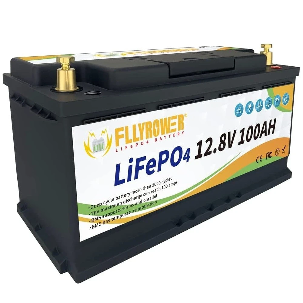 Літій-Залізо-Фосфатний FlyPower Акумулятор для ІБП UPS 12V 100AH 1280Wh 50A 100A