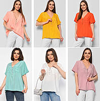 Жіноча блузка з замком, стильна вільного крою футболка, великих розмірів, різні кольори, ХL-3XL