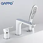 Змішувач для ванни на борт GAPPO G1148, білий/хром, фото 3