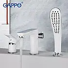 Змішувач для ванни на борт GAPPO G1148, білий/хром, фото 4