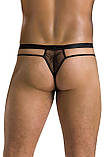 Чоловічі прозорі стринги Passion 029 Thong Collin XXL/XXXL Black, сітка SO7560, фото 2