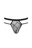 Чоловічі прозорі стринги Passion 029 Thong Collin XXL/XXXL Black, сітка SO7560, фото 3