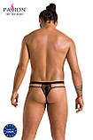 Чоловічі прозорі стринги Passion 029 Thong Collin XXL/XXXL Black, сітка SO7560, фото 6