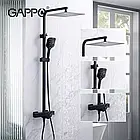 Душова система GAPPO G2417-60 термостат, вилив - перемикач на лійку, чорний, фото 4