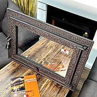 Дверцята чавунні для каміна з вогнетривким склом Iron Fire Дверцята топкові чавунні Magnus 700х500 мм