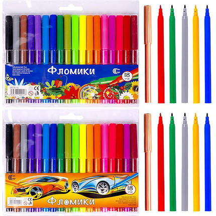 Фломастери "Фломики", 18 кольорів, фото 1