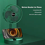 BESTOTTAM USB перезаряджається (1800 мАч) портативний невеликий компактний настільний вентилятор з вбудованою батареєю, фото 4