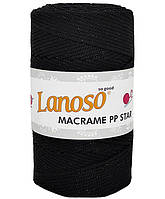 LANOSO MACRAME PP STAR (Ланосо Макраме ПП Стар) № 6060 чорний в тон ( Пряжа поліпропілен з люрексом)