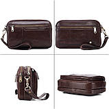Чоловічий гаманець із натуральної шкіри. Чоловічий клатч. Шкіряний гаманець чоловічий портмоне зі шкіри Коричневий, фото 4