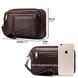 Чоловічий гаманець із натуральної шкіри. Чоловічий клатч. Шкіряний гаманець чоловічий портмоне зі шкіри Коричневий, фото 5