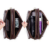 Чоловічий гаманець із натуральної шкіри. Чоловічий клатч. Шкіряний гаманець чоловічий портмоне зі шкіри Коричневий, фото 7