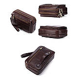 Чоловічий гаманець із натуральної шкіри. Чоловічий клатч. Шкіряний гаманець чоловічий портмоне зі шкіри Коричневий, фото 6