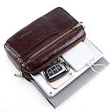 Чоловічий гаманець із натуральної шкіри. Чоловічий клатч. Шкіряний гаманець чоловічий портмоне зі шкіри Коричневий, фото 9