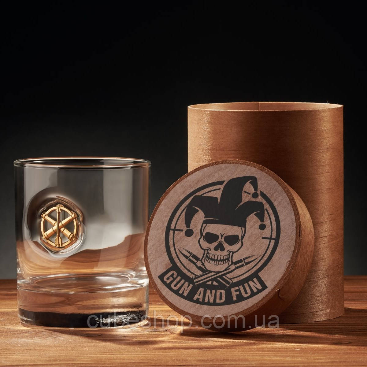Склянка для віскі з емблемою Зенітно-ракетних військ України