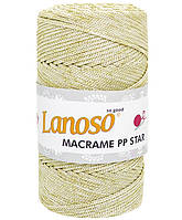 LANOSO MACRAME PP STAR (Ланосо Макраме ПП Стар) № 113 світлий-беж з золотом ( Пряжа поліпропілен з люрексом)