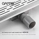 Душовий трап GAPPO G86007-1, 70х600 мм, нержавіюча сталь, фото 5